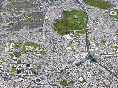 Tokyo Japan 50x50km 3D City Map 3D model