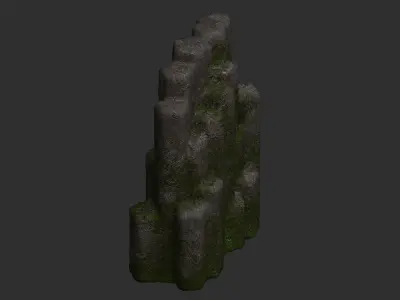 Cave Crystal 1 - Moss 1 Low-poly 3D model