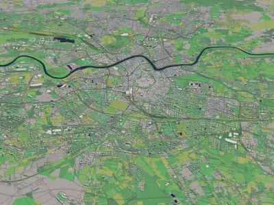 Krakow Poland 30x30km 3D City Map 3D model