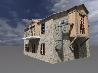 steampunk house 01 3D model