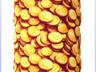  Stylized Gold Coin Seamless Texture Texture