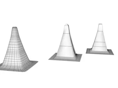 traffic cone unpainted Free low-poly 3D model