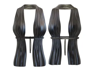 Shiny Metallic Club Outfit Pants Top Bracelet Low-poly 3D model