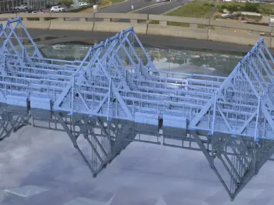 Bridge Big 3 lanes over water  3D model