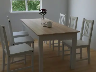 Dining set IKEA PINNTORP STEFAN 3D model