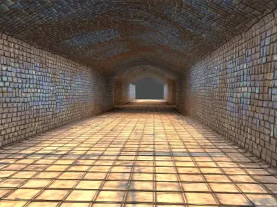 dark tunnel Low-poly 3D model