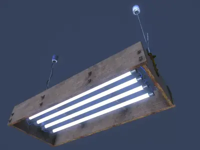 Flood light Low-poly 3D model Top light garages Low-poly 3D model