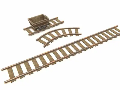 Lore and Rails Game Ready Low-poly 3D model