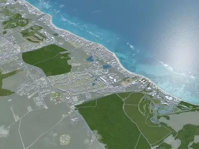 Punta Cana Dominican Republic 45km Low-poly 3D model