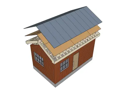 Tiny House Wood Framing Structure - Real Scale 2x4 Construction 3D model