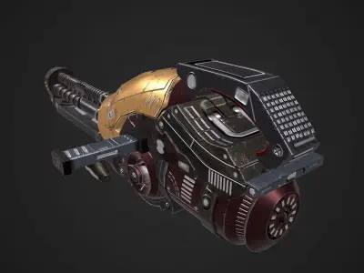 SCI-FI HEAVY CANNON Low-poly 3D model