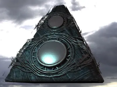 Sun God Pyramid details 3D model