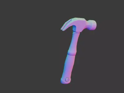 Low Poly Industrial Hammer  Mechanic Tool Low-poly 3D model