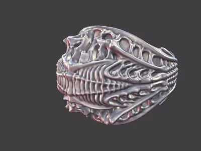 bioorganic giger style ring  v1 3D print model