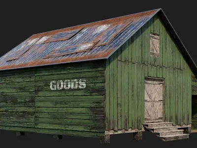29-30-31-32 - Farm Buildings 4K PBR GameReady Low-poly 3D model