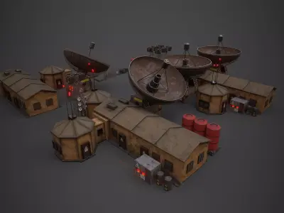 Modular Communication System Low-poly 3D model