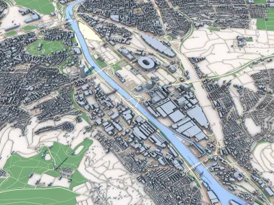 Stuttgart City Germany 3D model