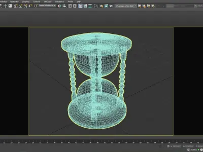 HourGlass golden Low-poly 3D model