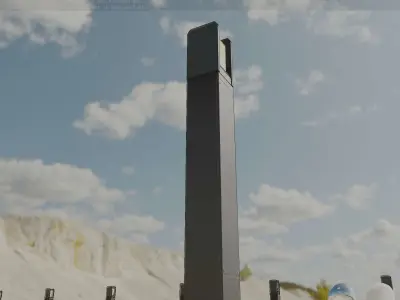 Street Light 8 Bollard 900mm Basic Version 1 Low-poly 3D model