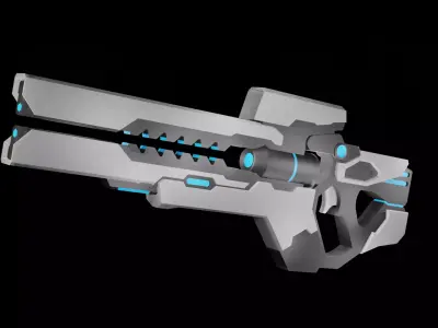 Game Ready Sci-Fi Gun 3D Weapon Model 3D model