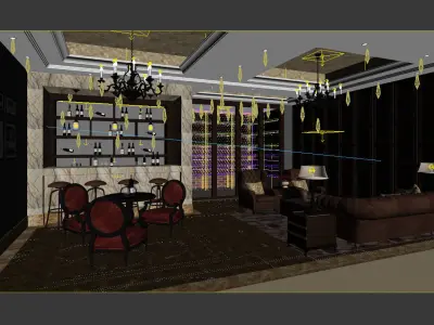 Business Restaurant - Coffee - Banquet  133 3D model