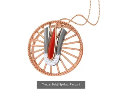 4 Tirupati Balaji Spiritual Pendant  3D Model Pack