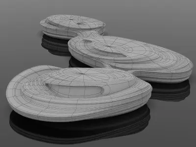 Futuristic building 3D model Low-poly 3D model