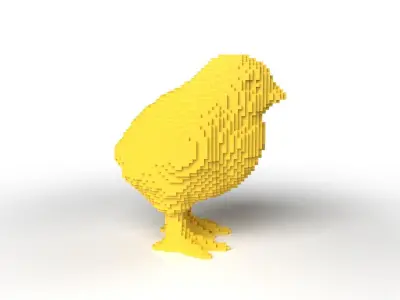 Chick Minecraft Voxel Low-poly 3D model