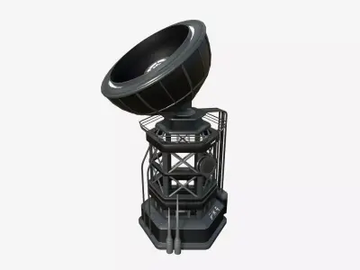 SciFi Antenna Tower A07 Black - Sci Fi Exterior Design Low-poly 3D model