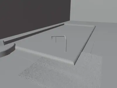 Pool with hot tub 3D model