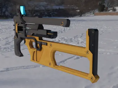 Sci-fi Rifle  Low-poly 3D model