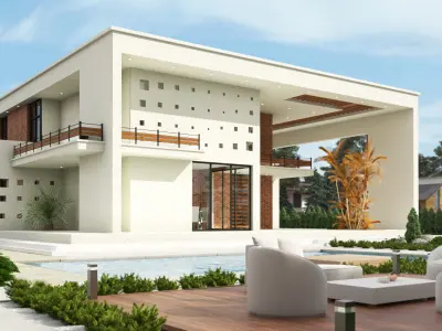 Modern Villa 3D scene environment 3D model