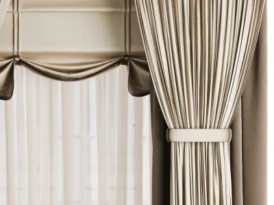 Silk and Cotton Curtain  Low-poly 3D model purchase