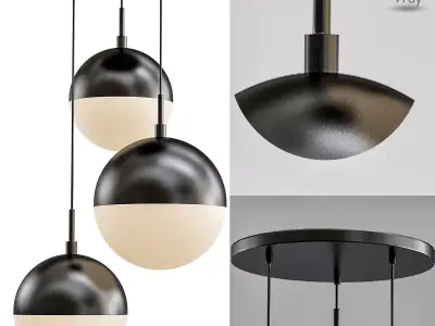 Copper Light Black Pendant 3 3D model