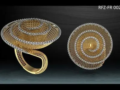 Gold Ring For Ladies 3D file for 3D Printing 3D print model 3D print model