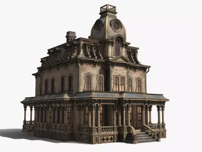 Vintage Victorian House Low-poly 3D model