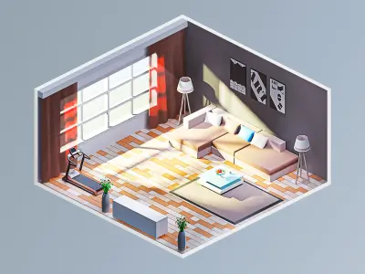 Room 19 Low-poly 3D model