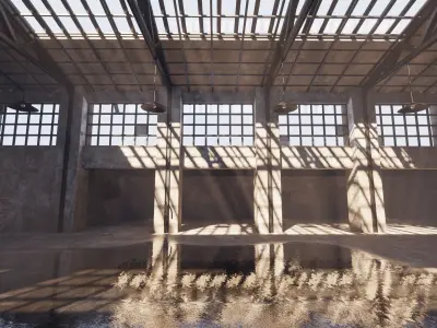 SHC Old Factory hall Low-poly 3D model