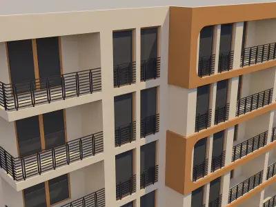Apartment Building 013 3D model