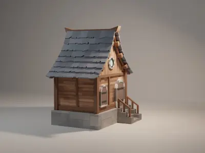 Toon Cottage 3D model