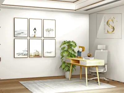 Nordic Office  Low-poly 3D model