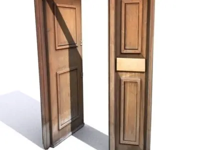 Door 25 wooden Low-poly 3D model