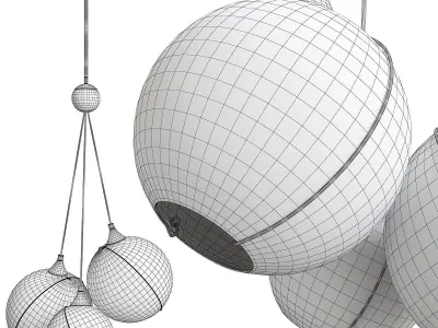 OPEN ORBIT CLEAR GLASS CHANDELIER Low-poly 3D model