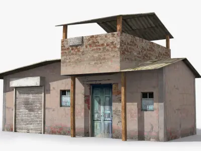 Slum n deserted house Low-poly 3D model