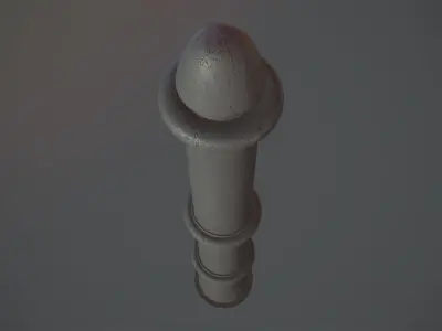 Barrier Bollard pack 5 Gray v3 Low-poly 3D model