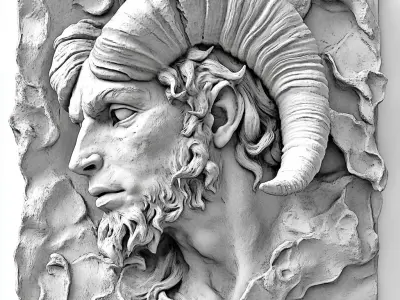 Zodiac symbols 3D model bass relief  free 3D print model