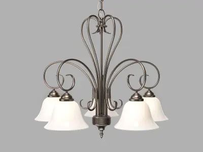 Finneytown 5 - Light Shaded Classic - Traditional Chandelier 3D model