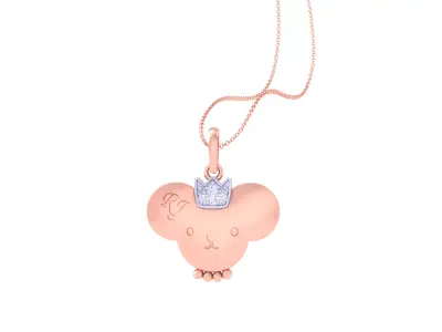 Kids Cartoon with Crown Pendants 3dm STL OBJ FBX Renders Details 3D print model