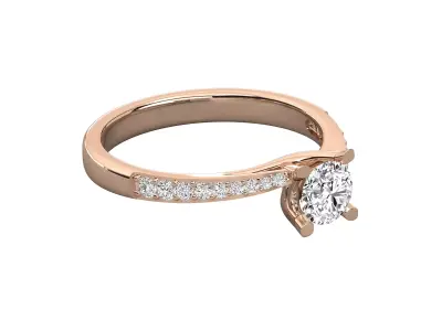 Women Light Weight Solitare Diamond Wedding Ring   19 3D print model