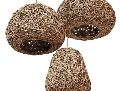 Lamp wicker n61 3D model
